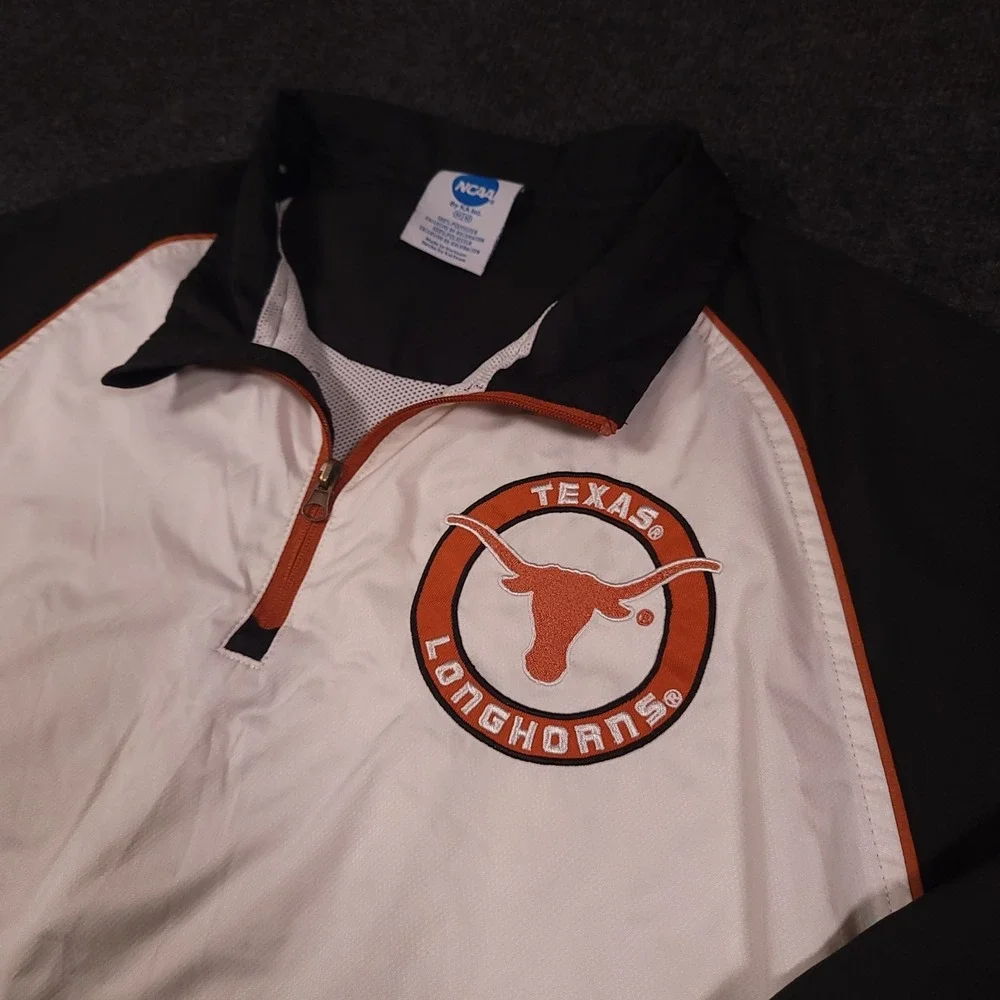 Texas Longhorns NCAA Men Quarter Zip Pullover Jacket Medium Windbreaker‎